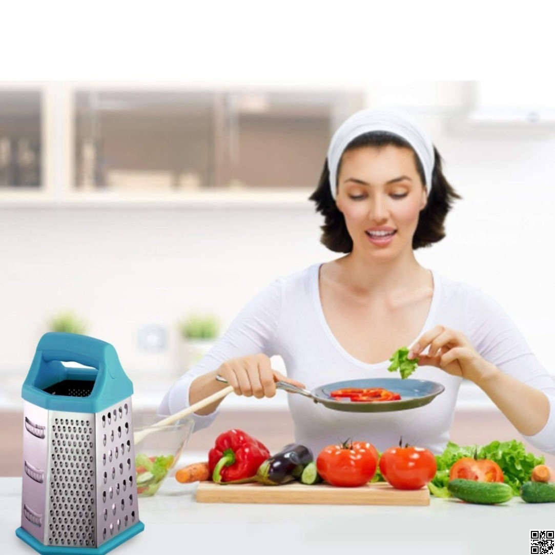 Stainless Steel Tower Grater – 6-Sided Multi-Functional Kitchen Grater & Slicer thumbnail 4