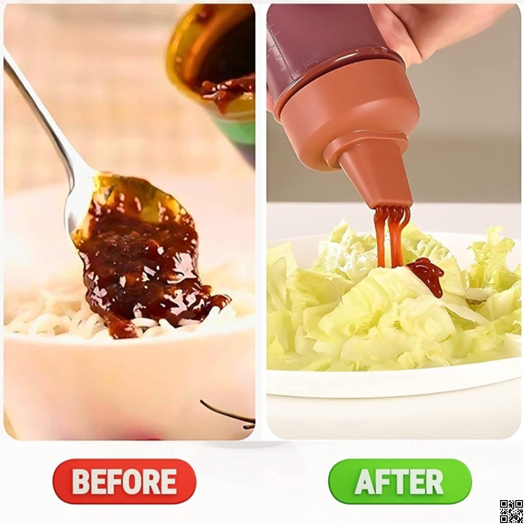 Squeeze Bottle Condiment Bottles – Hot Sauce Dispenser, Refillable Multipurpose Kitchen Tool thumbnail 3