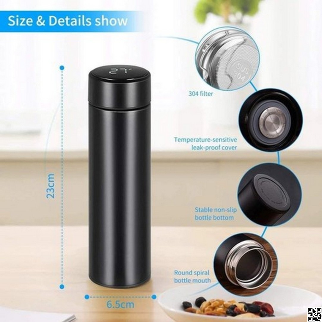 Smart Thermal Flask with LED Temperature Display – Stainless Steel Insulated Water Bottle thumbnail 5
