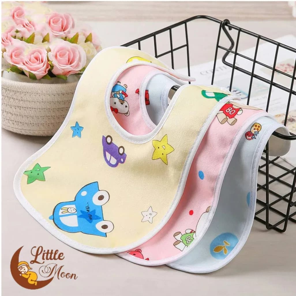 Velvet Baby bib towel soft cotton children's two-layer round-shaped bibs, Baby Apron bib thumbnail 4