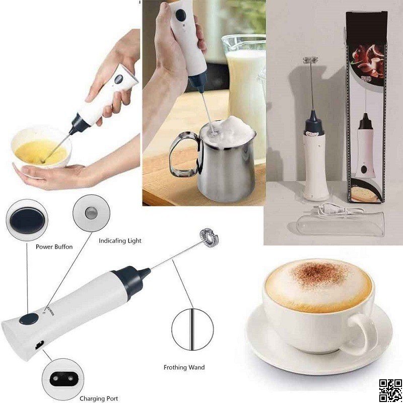 Rechargeable Hand Liquid Mixer Foamer – Coffee, Cappuccino & Milk Frother
