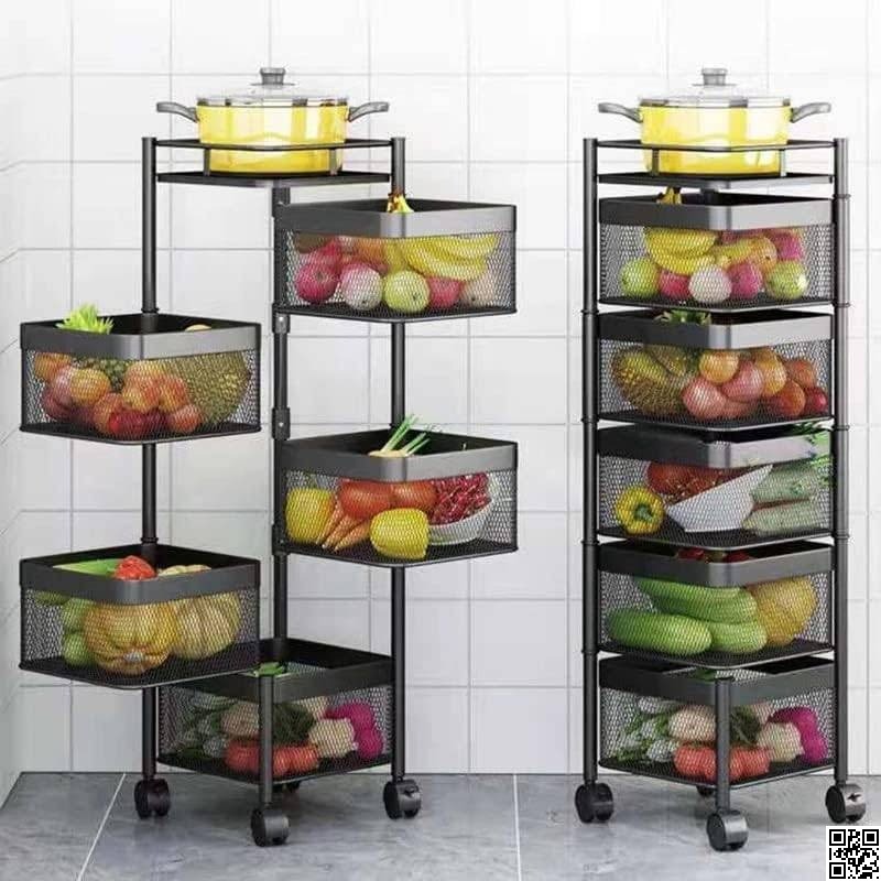 5 Layer Kitchen Storage Rack – Multi-Tier Rolling Storage Organizer thumbnail 6