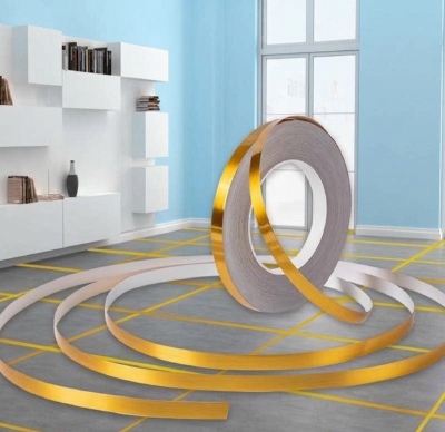 50 Meter Golden Self-Adhesive Waterproof Tile Sealing Tape – Luxury Wall & Floor Gap Sealing Strip for Home Decor