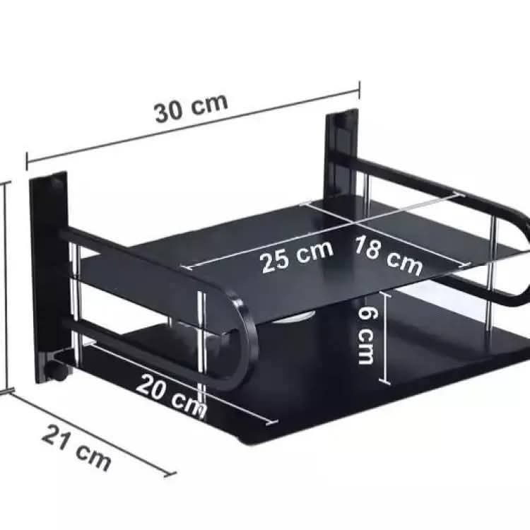 2 Layer Wall Mounted Metal WiFi Router Stand | Double Layer Router Shelf for Home & Office thumbnail 3