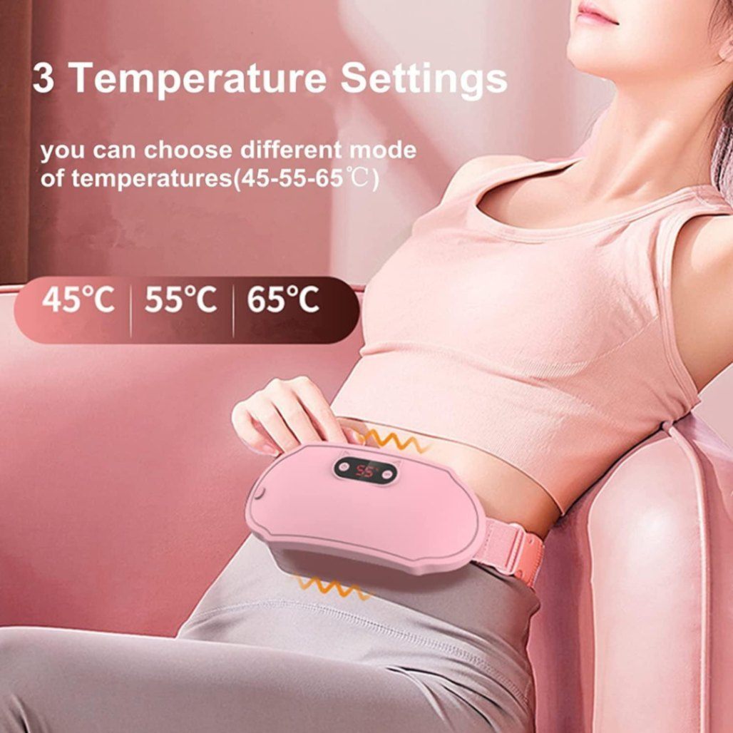 Menstrual Heating Pad Slimming Massage Belt LCD Display USB Rechargeable Period Pain Relief Belt for Women Bangladesh thumbnail 3