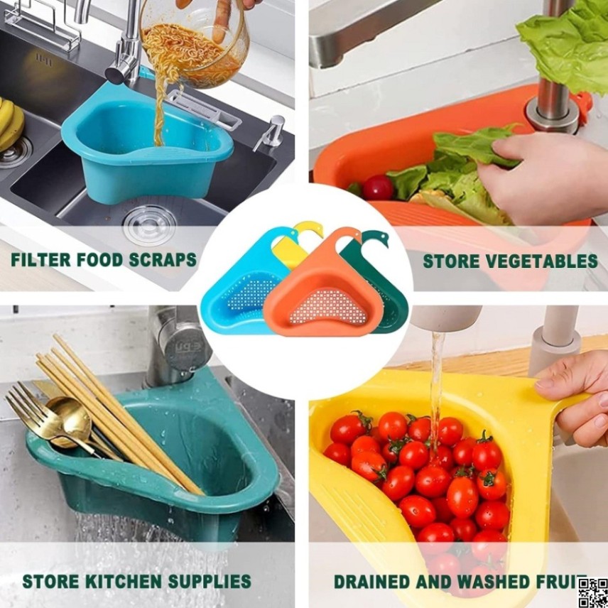 Swan Shape Sink Drain Basket – Multifunction Kitchen Sink Hanging Strainer thumbnail 5