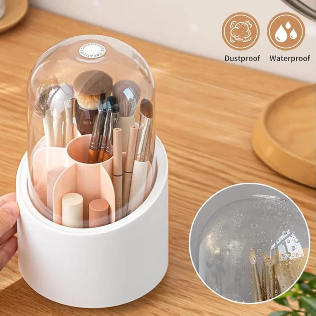 360° Rotating Makeup Brush Holder, Rotating Makeup Brushes Organizer thumbnail 3