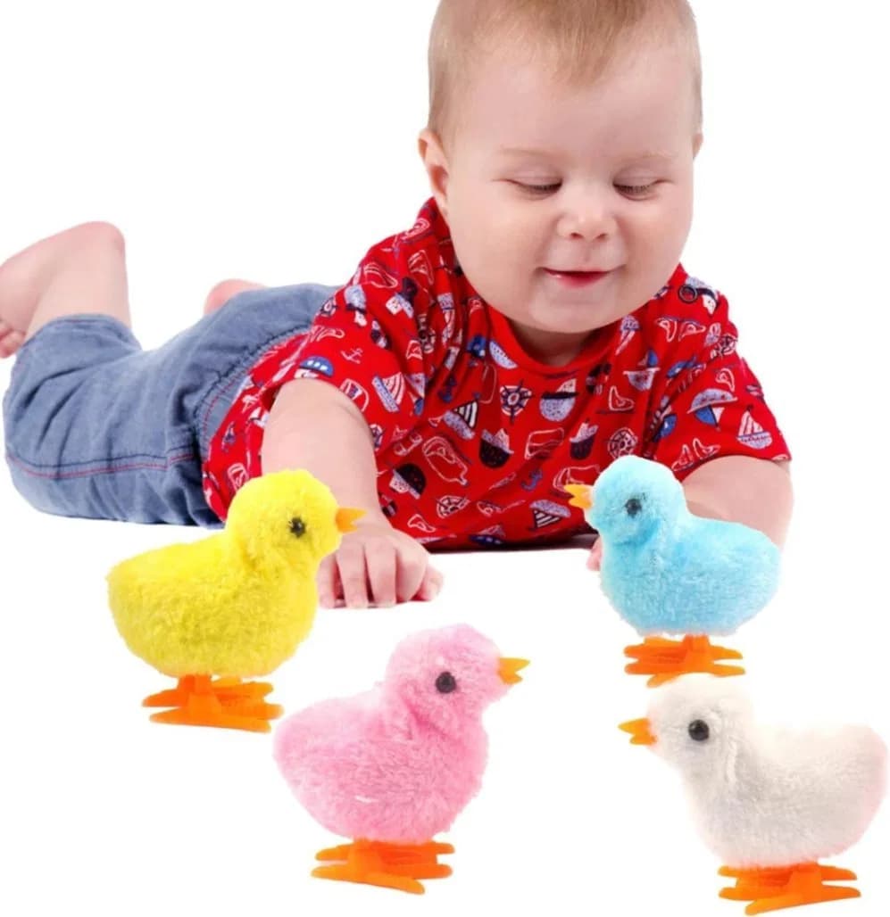 1pcs Baby Chicken Toy, Baby Chicken Wind-up Toy - Chicken Toys For Kids | Easter Wind Up Chick Toys, Wind-Up Jumping Cute Chicken, Plush Chicks Toys For Toddlers Party Favors