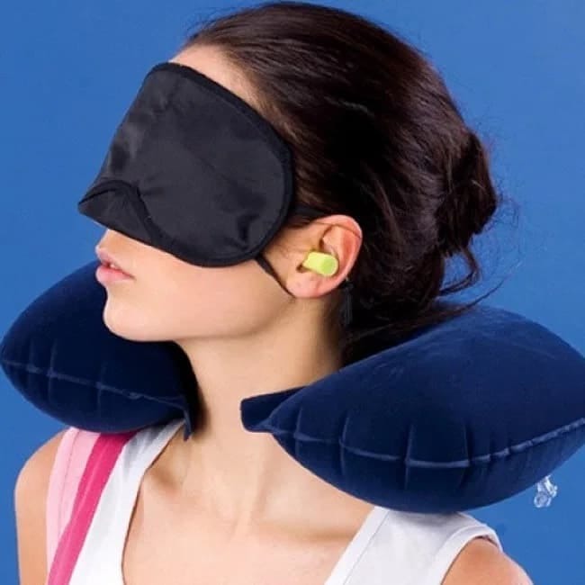 Travel Selection 3 in 1 with Comfort Neck Pillow Sleeping Eye Mask & Travel Earplug Set thumbnail 3