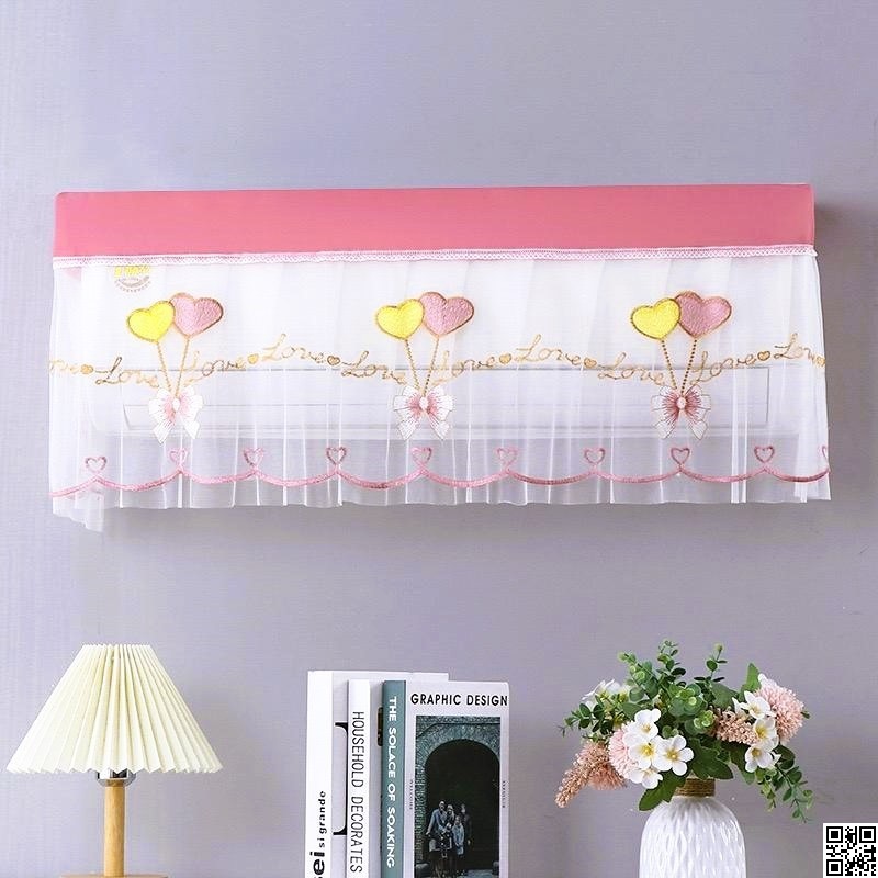 110 cm / 1.5 to 2 Ton Embroidered Net Split AC Cover | Premium Embroidered AC Cover - Dustproof & Breathable