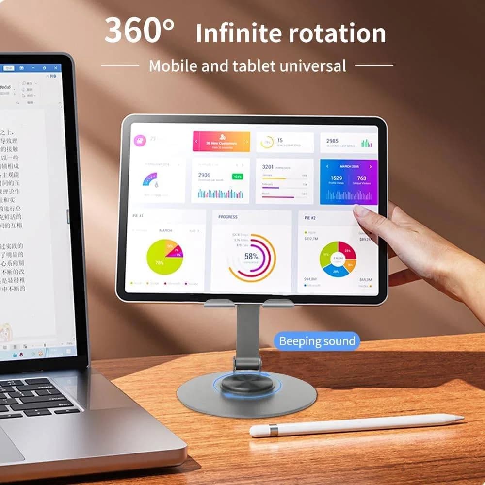 360° Rotating Foldable Tablet Phone Holder, Multi-angle Adjustable Desk Cell Phone Stand thumbnail 7