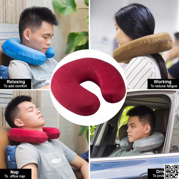 U-Shaped Neck Pillow, Memory Foam Travel Pillow, Comfortable Neck Pillow with Head and Neck Support thumbnail 7