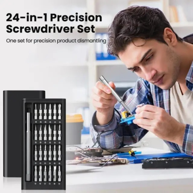 24 in 1 Precision Screwdriver Set with Magnetic Driver – Jiffix Pocket Manual Repair Tool Kit