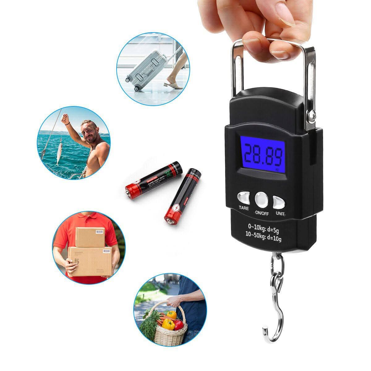 Digital Hanging Weight Scale – Portable Electronic Hook Scale (50kg) thumbnail 2