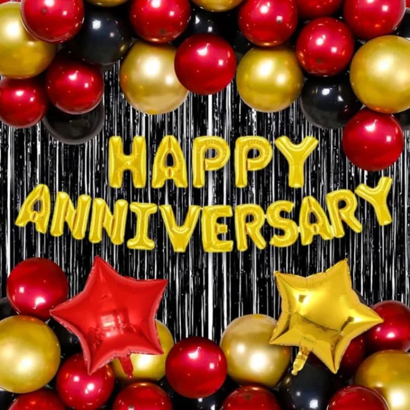 Happy Anniversary Foil Balloon - Golden thumbnail 7