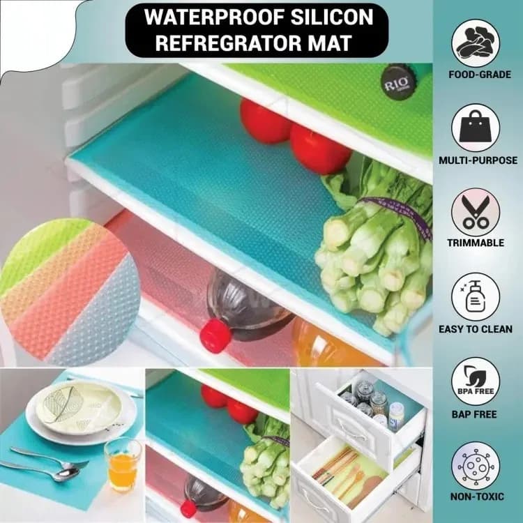 Freeze Mat 1pcs, Anti Slip Fridge Mat, Washable Refrigerator Mats, Waterproof Fridge Mats, Drawer Mats thumbnail 2