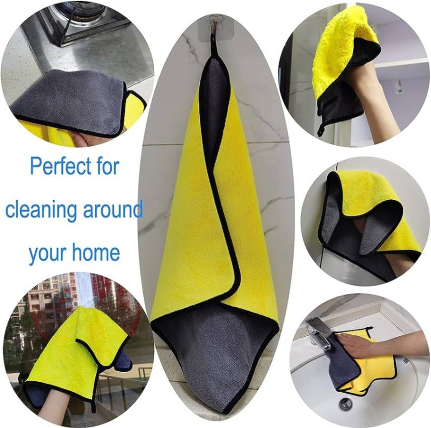 Microfiber Car Cleaning Towel 12x12 Inch 14x12 Inch 24x12 Inch Car Bike Washing Drying Polishing Soft Microfiber Cloth Bangladesh thumbnail 4