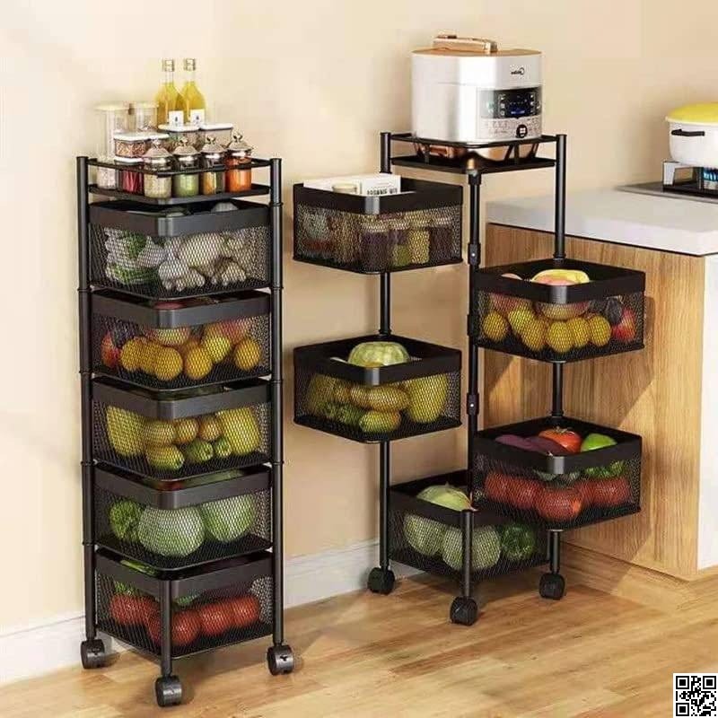 5 Layer Kitchen Storage Rack – Multi-Tier Rolling Storage Organizer