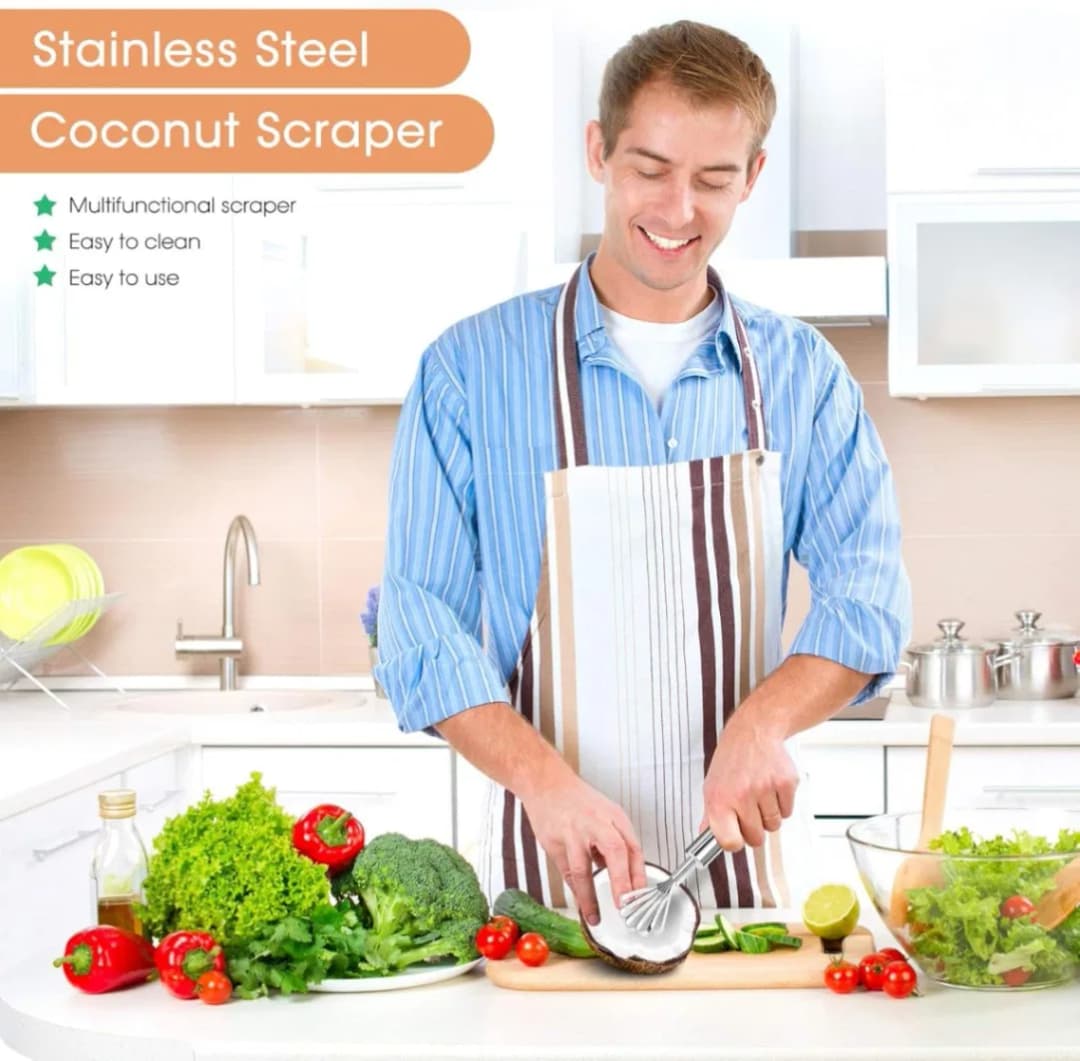 Stainless Steel Coconut Scraper – Manual Coconut Grater & Shredder thumbnail 3