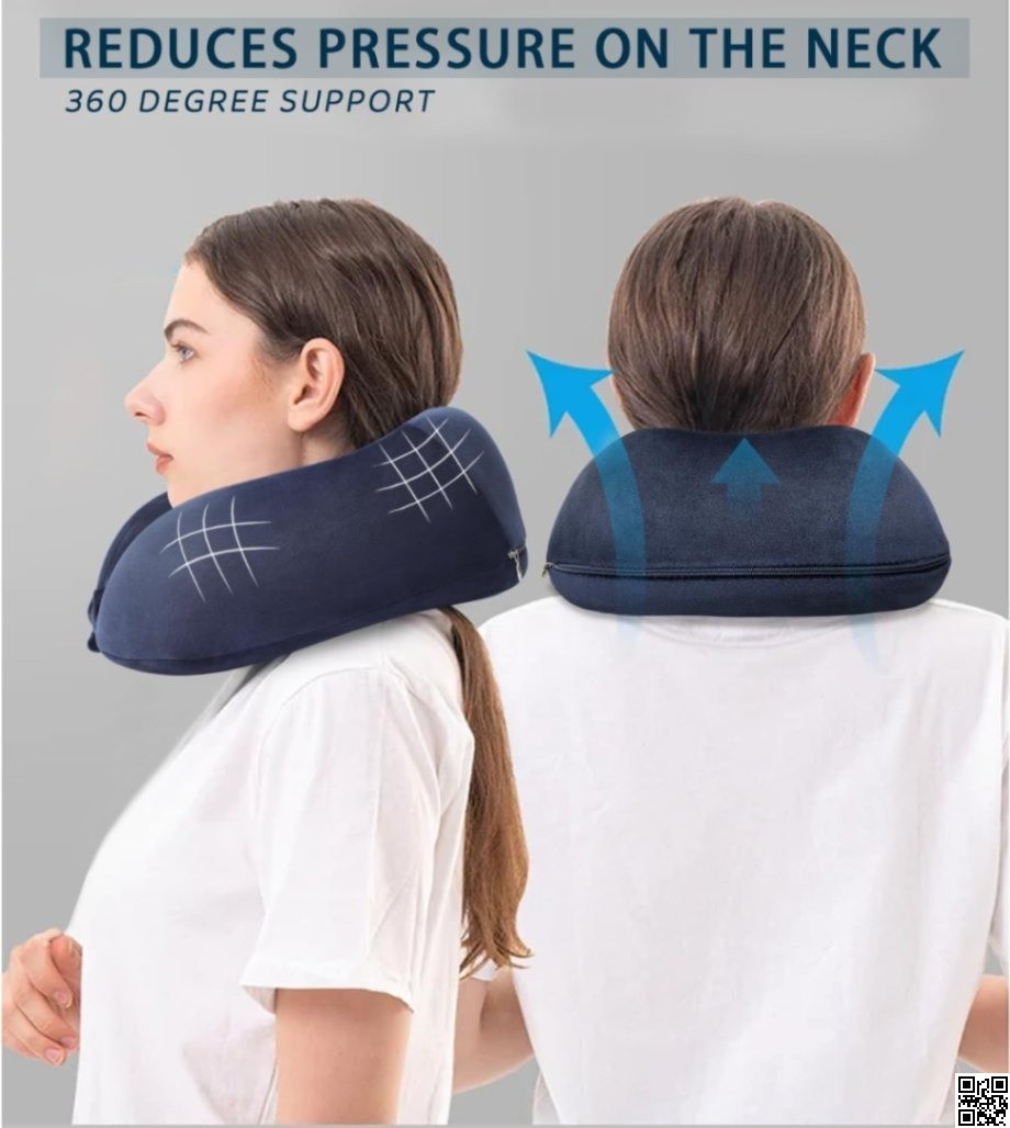 U-Shaped Neck Pillow, Memory Foam Travel Pillow, Comfortable Neck Pillow with Head and Neck Support thumbnail 4