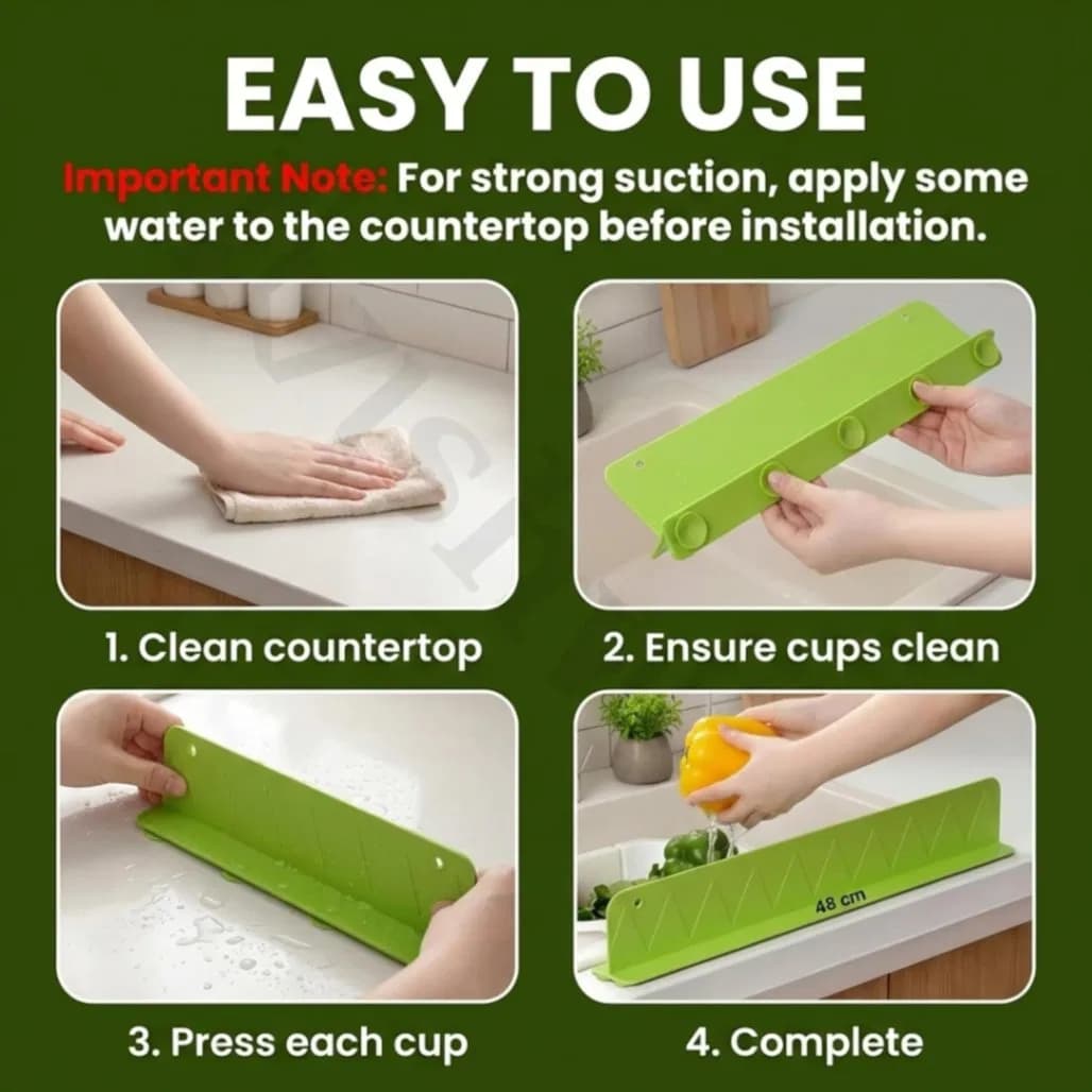 Waterproof Sink Edge Protector Strip, Leak Proof Anti-Splash Water Stopper for Slab, Basin & Bathroom Countertop, Self-Adhesive Water Barrier thumbnail 4