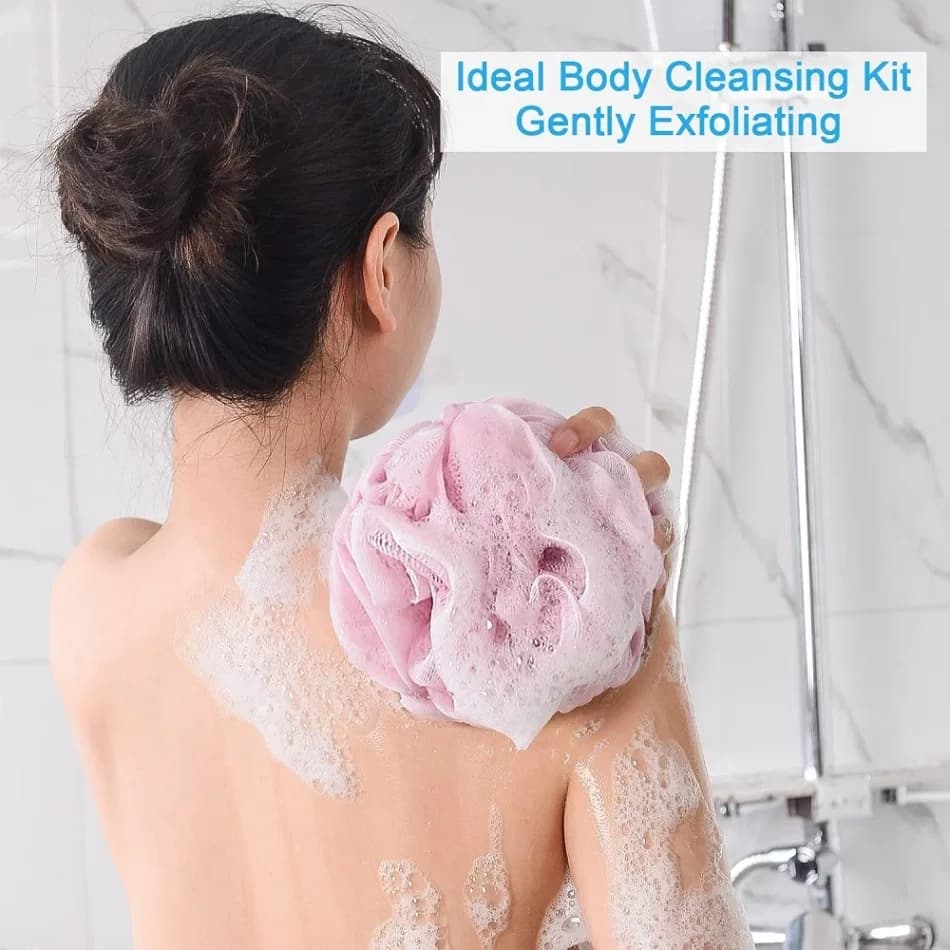 Body Wash Sponge loofah, (1 Pcs) Flower Shape Bath Balls Cute Shower Flower Bath Mesh Sponges Loofah