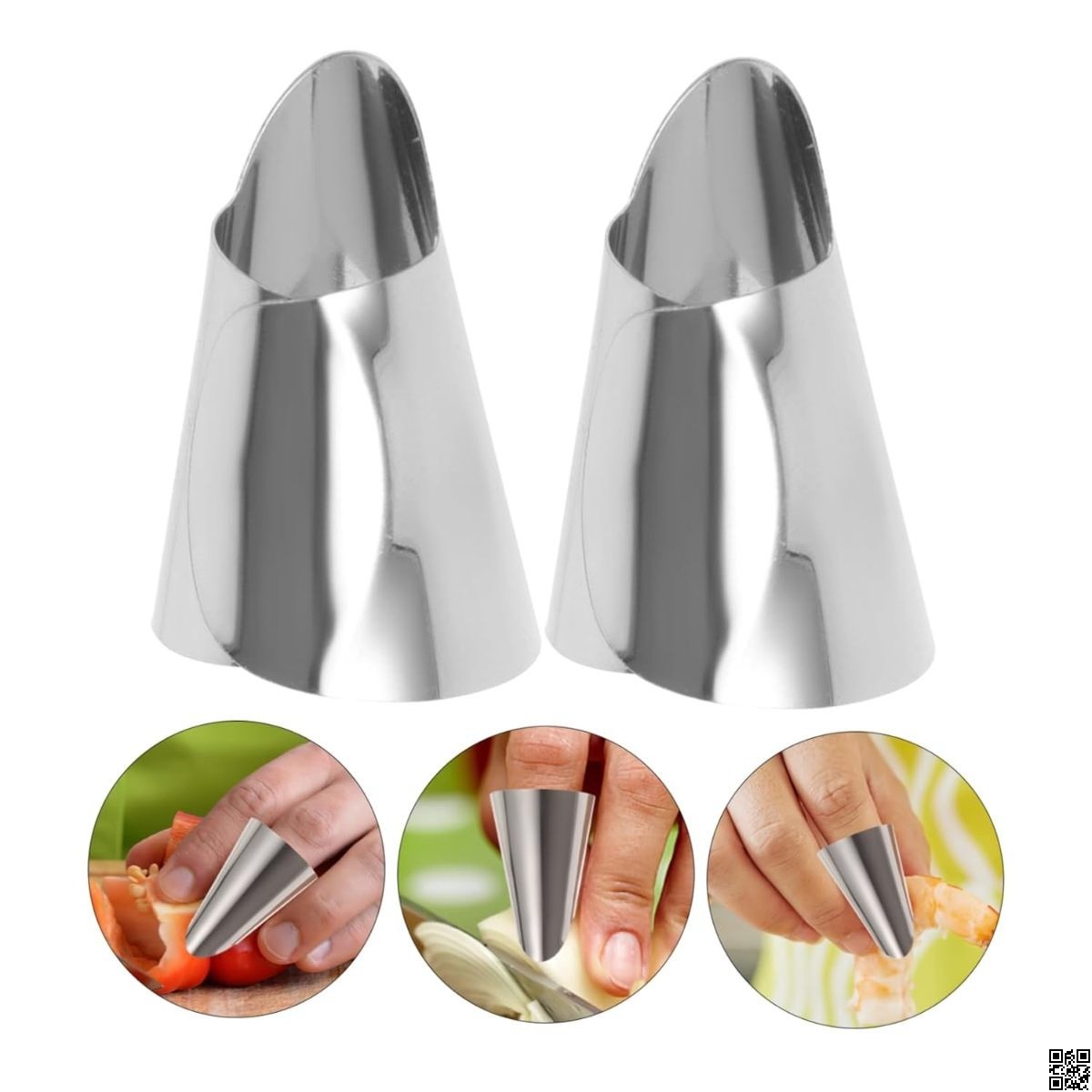 2Pcs Stainless Steel Finger Guard – Safe Cutting Kitchen Tool thumbnail 6