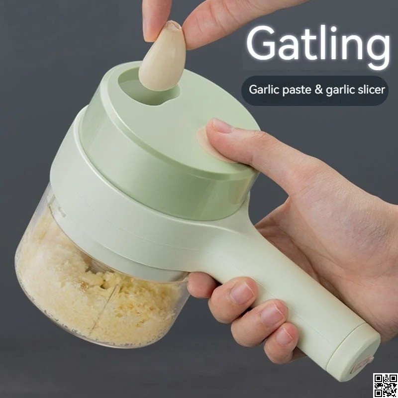 Gatling Food Chopper – Portable Electric Vegetable Cutter Set thumbnail 2