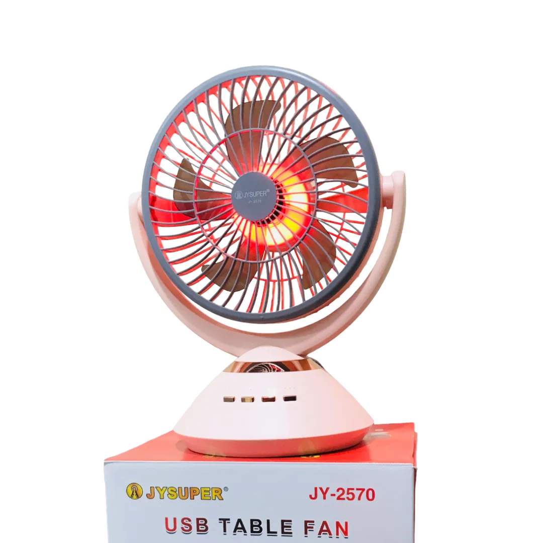 JYSUPER JY-2570 Rechargeable 8000mAh Desk Fan with LED Light, Rechargeable Portable Table Fan thumbnail 4