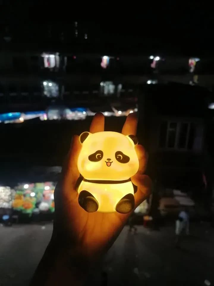 Panda LED Night Light Living Room Cute Panda Plastic Lamp Bedside Decor Creative Kids Night Light Birthday Gift Cake Decor thumbnail 7