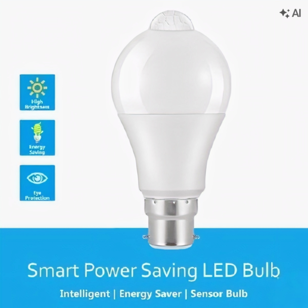 LED Motion Sensor Light Bulb 15W | Smart PIR Auto On/Off Night Light