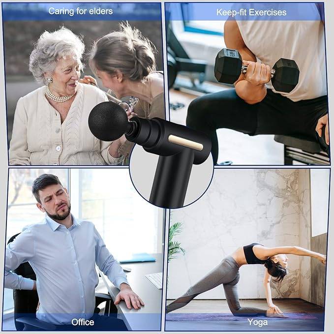 Body Massage Gun for Full-Body Muscles, Pain Relief Gun with Display Screen, Upgraded Percussion Deep Tissue Gun, Fascia Massager with 4 Heads for Neck, Shoulders, Back, and Arms thumbnail 3