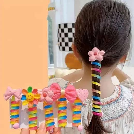2 Pcs Rainbow Hair Band for Kids – Soft Silicone Baby Girls Hair Band, Reusable Colorful Hair Ties for Toddlers thumbnail 2