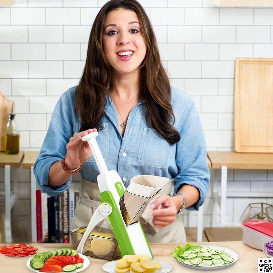 Brava Spring Slicer Vegetable & Fruit Cutter – Multi Blade Kitchen Cutter thumbnail 2