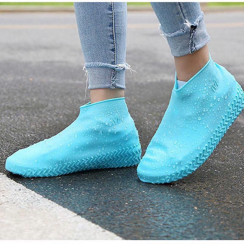 Waterproof Shoe Covers, Non-Slip Water Resistant Overshoes Silicone Rubber Rain Shoe Cover Protectors for Kids, Men, Women thumbnail 4