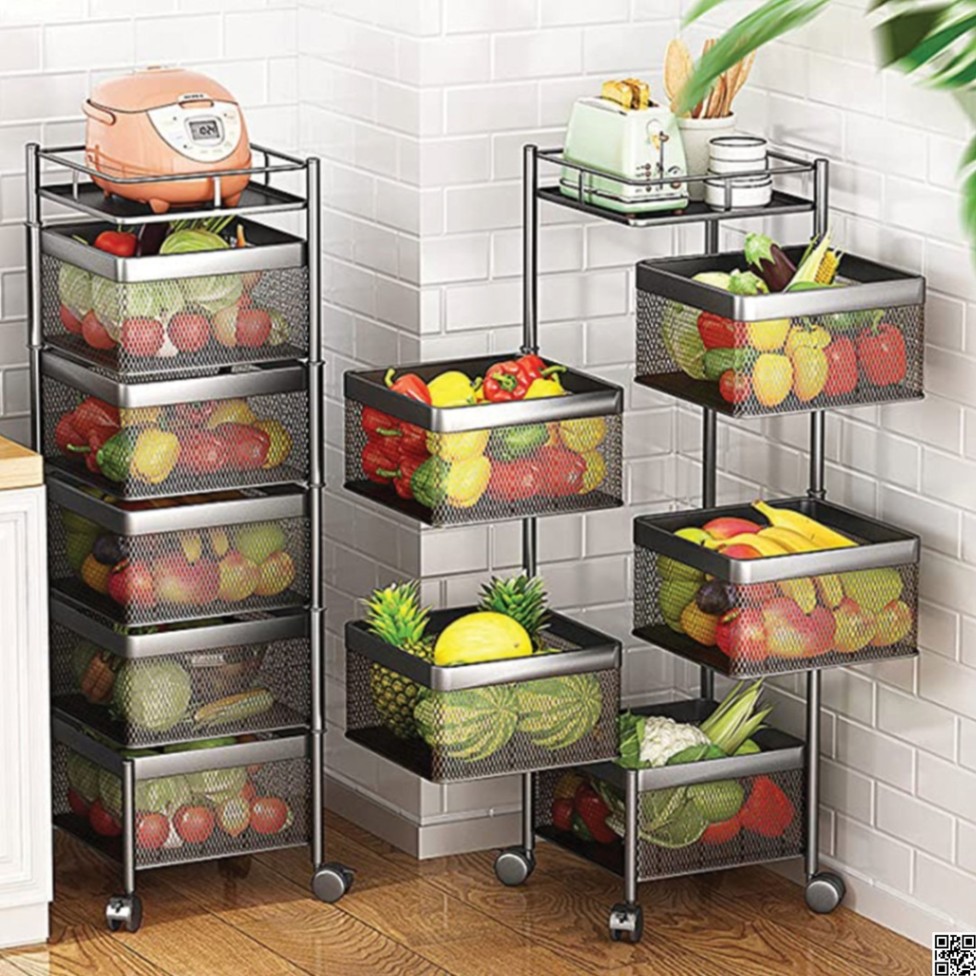 5 Layer Kitchen Storage Rack – Multi-Tier Rolling Storage Organizer thumbnail 7