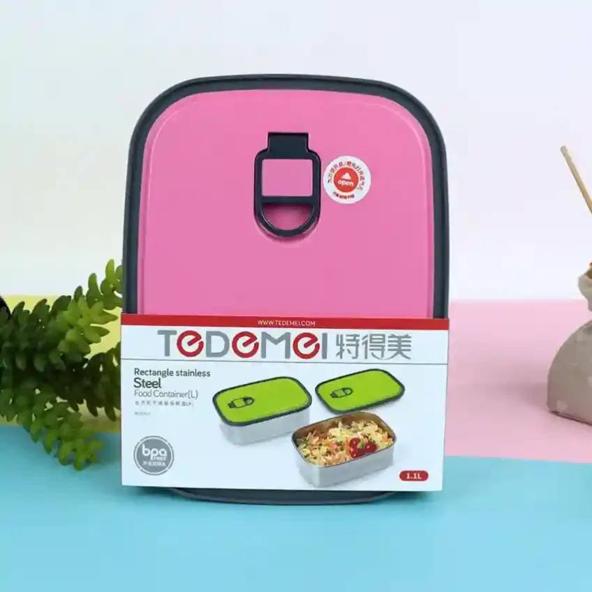 1.1L Rectangle Stainless Steel Food Container/Lunch Box 1 pcs thumbnail 3