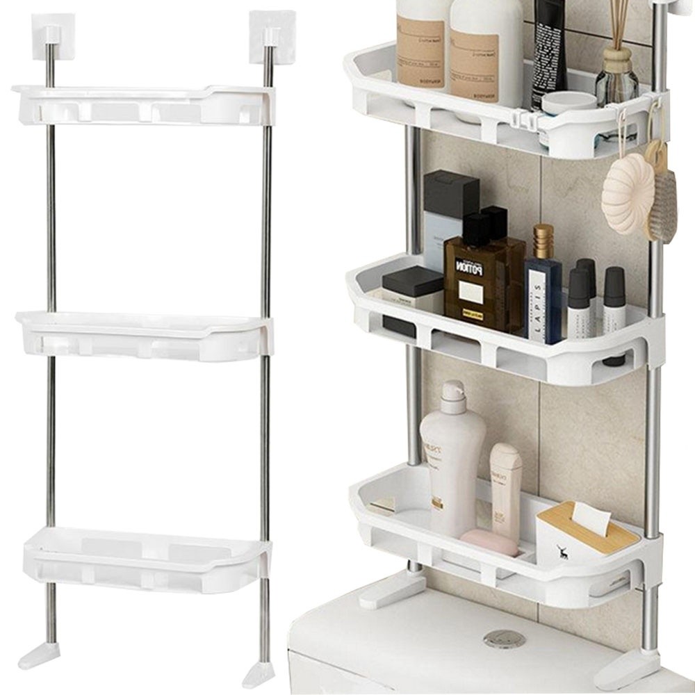 Premium 3 Tier Multifunctional Kitchen & Bathroom Wall Hanging Storage Rack – Space-Saving Toilet Flash Tank Organizer Bin thumbnail 5