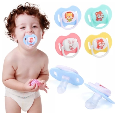 Baby Silicone Pacifier for Newborn (0–12 Months) – Soft Safe Chewing Nipple with Cap