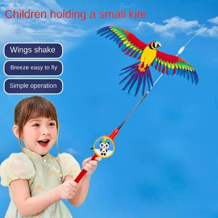 Mini Bird Kite with Fishing Rod, Cartoon Eagle Kite Toys With Fishing Rod