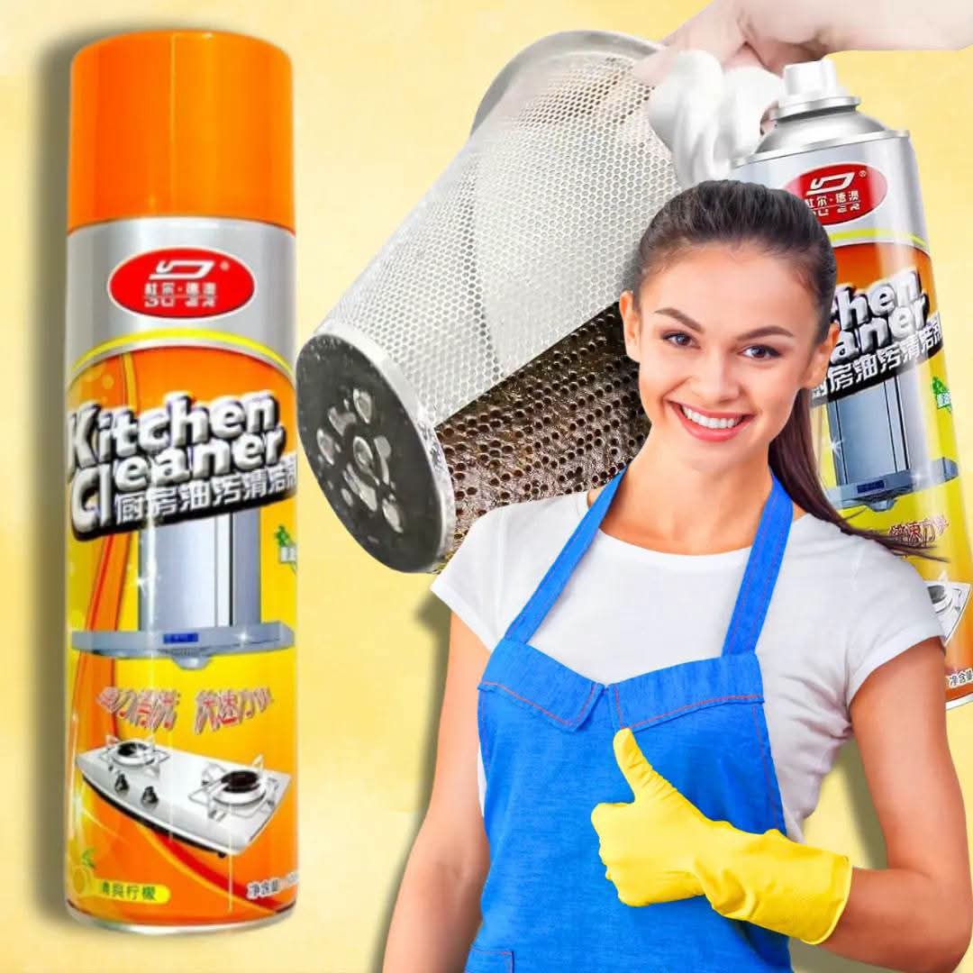 500ml Kitchen Cleaner Foam Spray - Powerful Lemon Degreaser & Stain Remover
