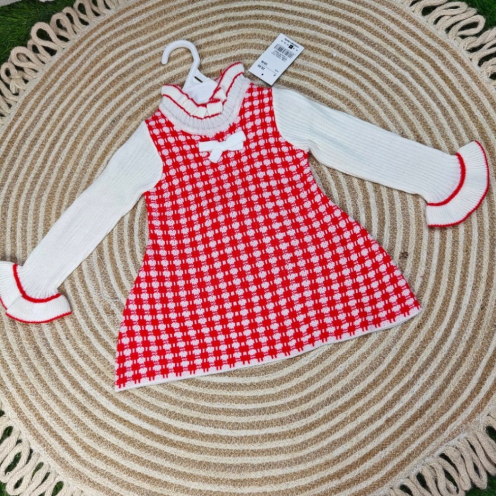Little Girls Winter Sweater Dress with Ruffle Collar | Baby Girl Warm Winter Dress 2025