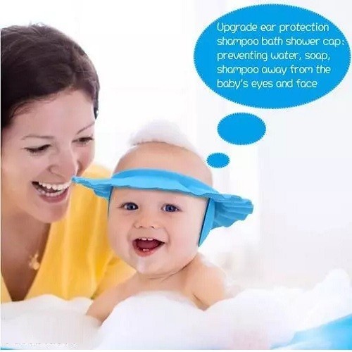 Baby Bathing Shower Cap Hat With Ear Wash Hair Shield – Adjustable Baby Shampoo Bath Visor for Kids thumbnail 3