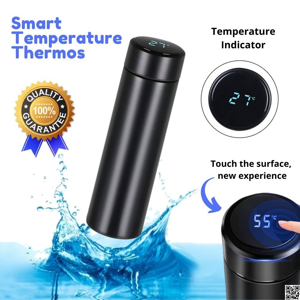 Smart Thermal Flask with LED Temperature Display – Stainless Steel Insulated Water Bottle
