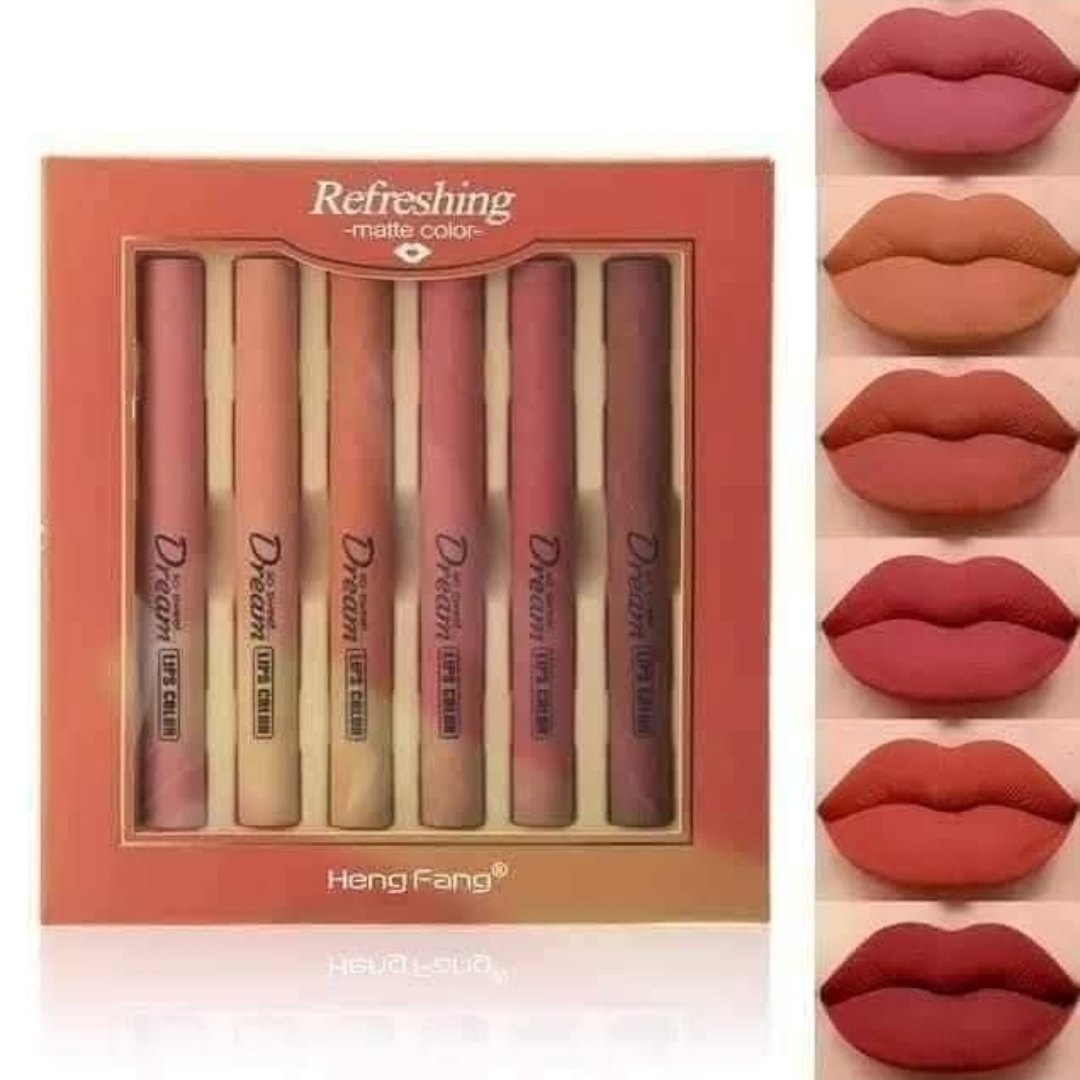 Hang Fang Matte Lipstick Set (Pack of 6) – Long-Lasting Soft & Standard Lip Colors thumbnail 5