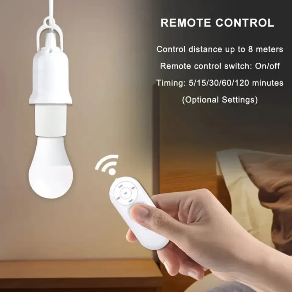 Led light Remote bulb holder B22 to E27, Smart Lamp Holder with Wireless Remote & Timer thumbnail 4