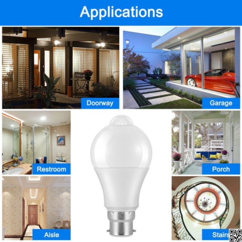 LED Motion Sensor Light Bulb 15W | Smart PIR Auto On/Off Night Light thumbnail 3