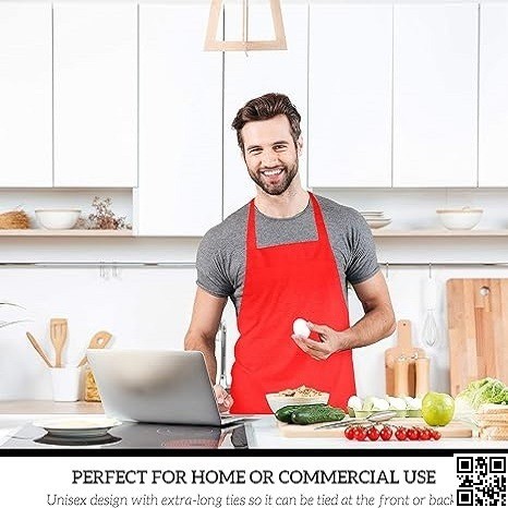 Durable Kitchen Apron – Twill Fabric Adjustable Cooking Apron with Pocket thumbnail 2