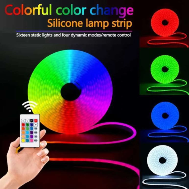 USB Smart Neon Rope Light (16.4ft/5m) - RGB IC App & Remote Controlled Music Sync Strip Light thumbnail 2