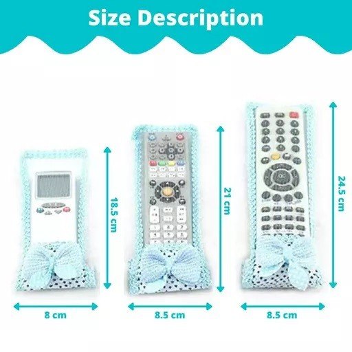 TV AC Remote Cover (3Pcs Combo), Dustproof Lace Cloth Fabric Remote Cover thumbnail 4